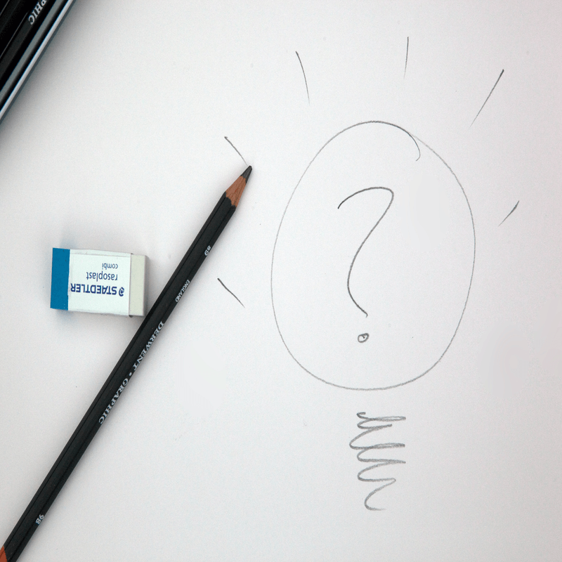 Dessin d'une ampoule et question